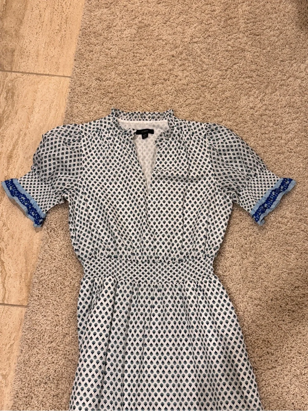 J. Crew contrasting fabric